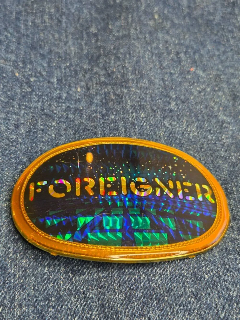1978 Foreigner Rock Band Holographic Belt Buckle Pacifica MFG Concert Tour