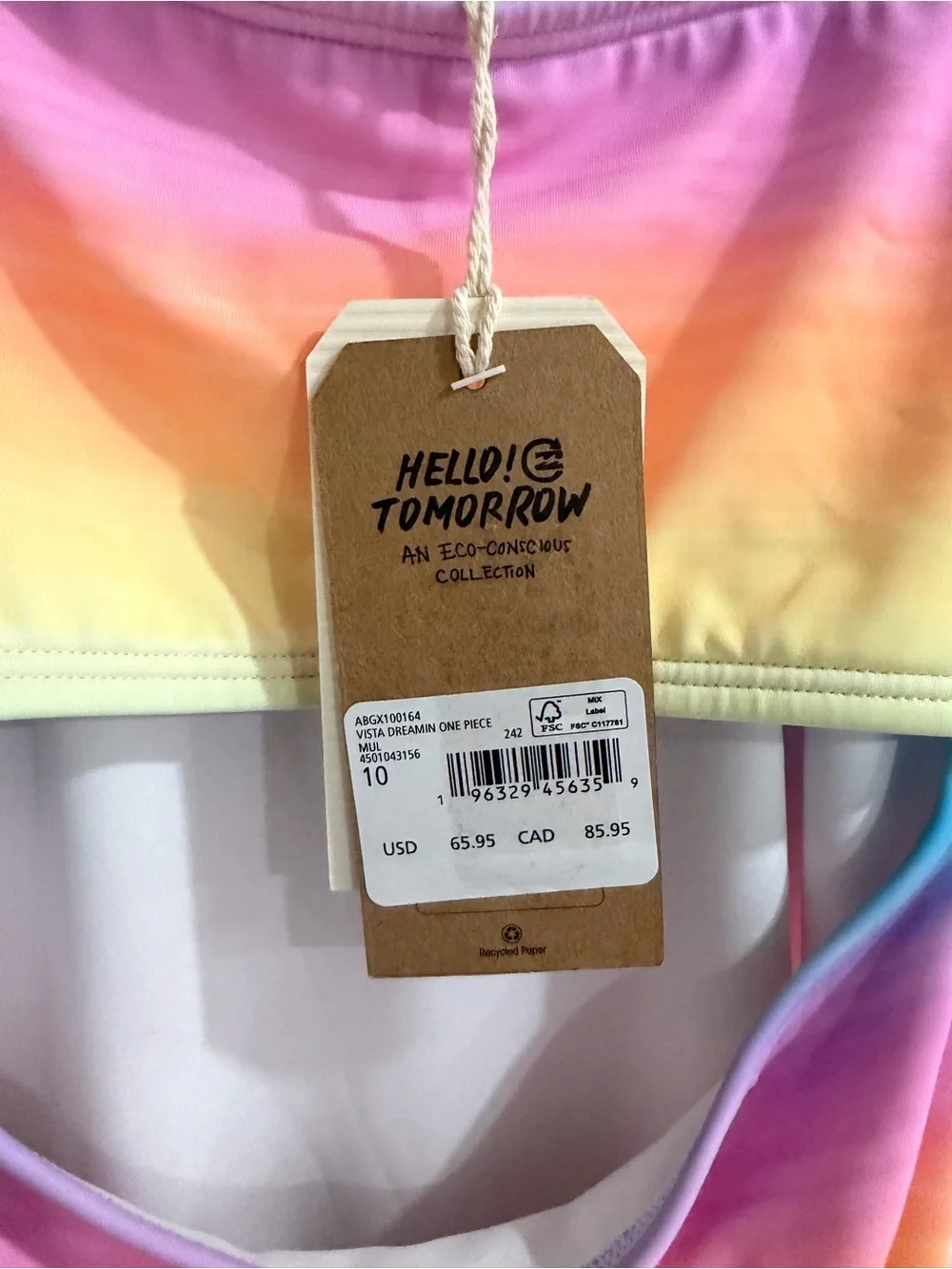 Billabong Vista Dreamin Rainbow Cutout One-Piece Kids Swimsuit - Multi