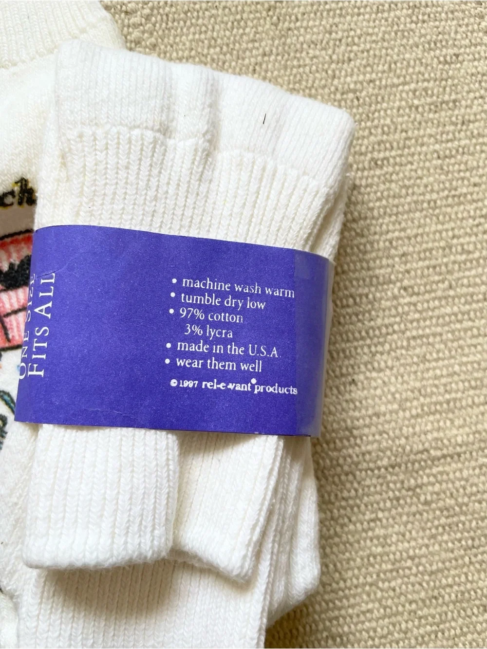 Vintage Socks One Size Pheobe Buffay Friends Quirky Relevant Products Cotton