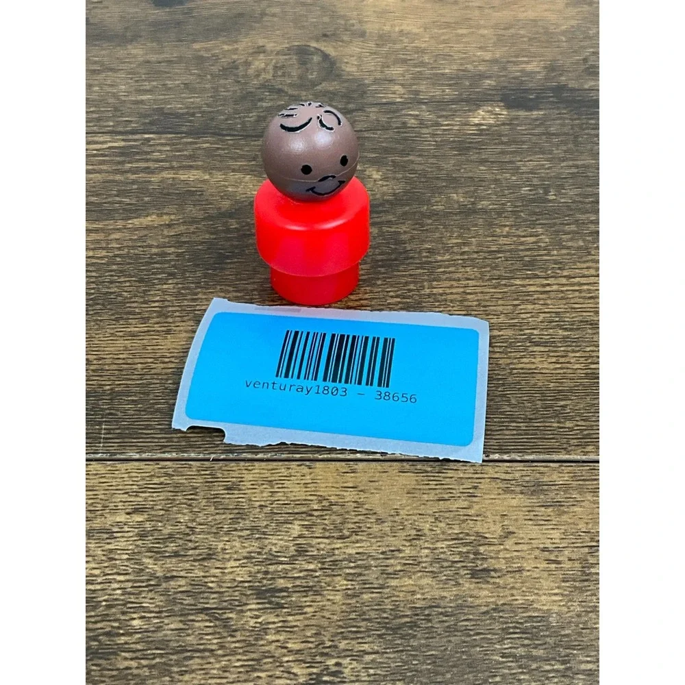 Vintage Fisher Price Little People Toy Figure Red Body Brown Hair Classic 1970s