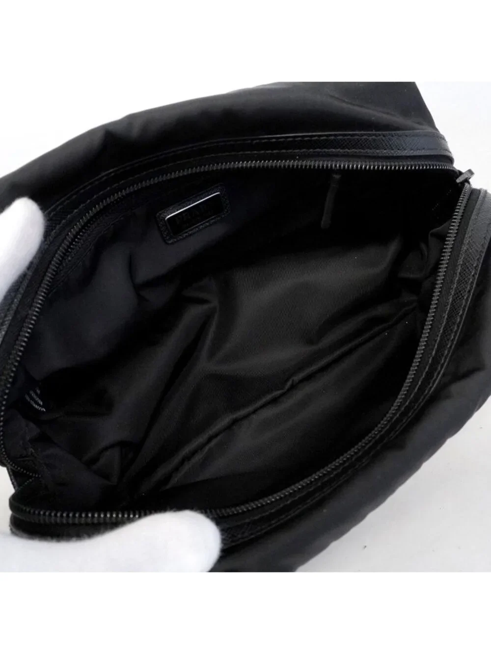 Prada Pouch Tessuto Nylon Black Silver