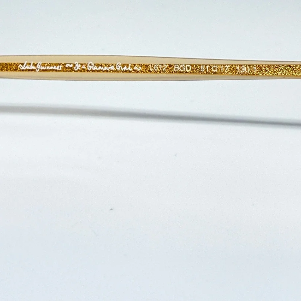 Lulu Guinness L612 BGD Gold Glitter Oval Eyeglasses Frames 51-17-130‎ L1P