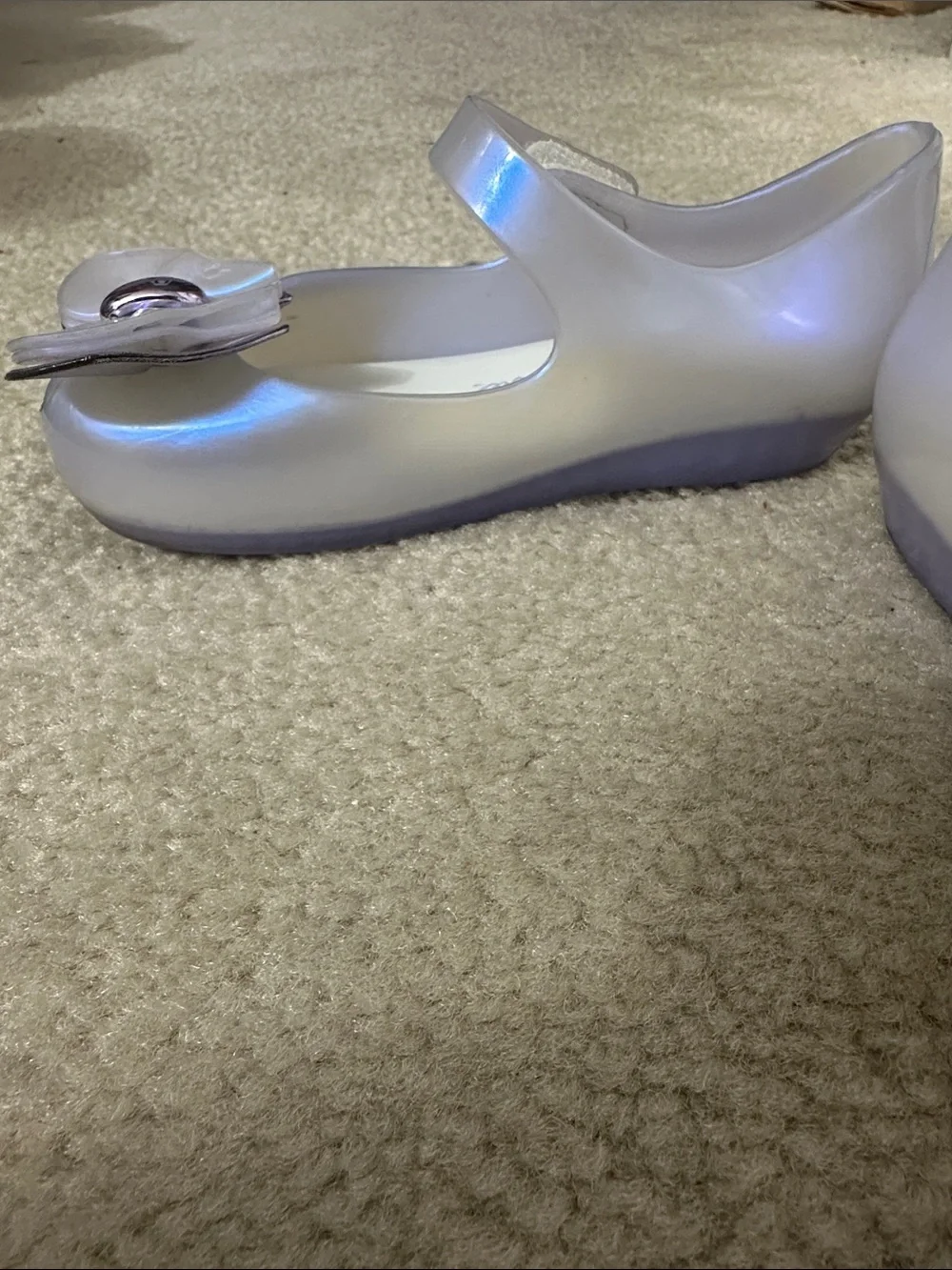 Barbie Lilac Mary Jane Jelly Shoes with Iridescent Flower