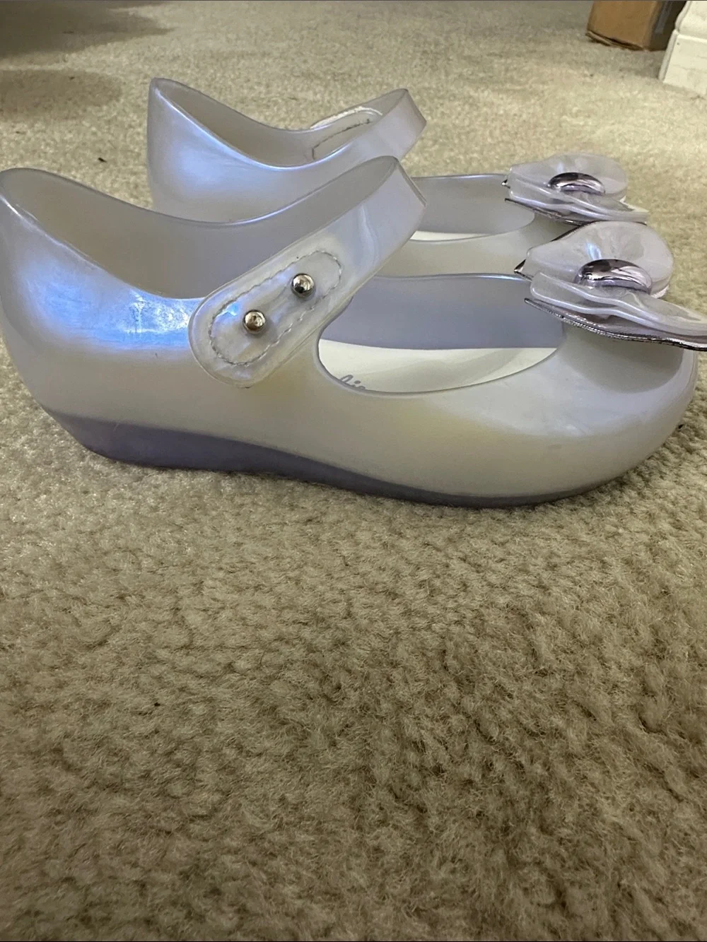 Barbie Lilac Mary Jane Jelly Shoes with Iridescent Flower