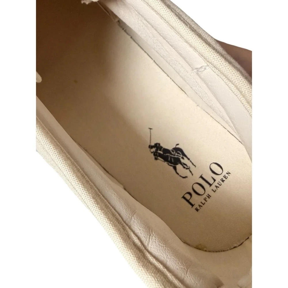 Polo Ralph Lauren Keaton Chukka Sneaker Cream‎ Canvas Multicolor Pony Mens 12