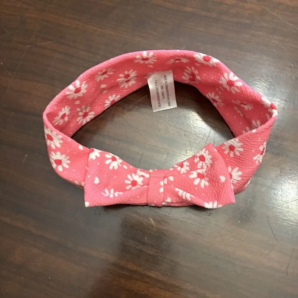 Just Blanks Pink Dressed W/ Bunny Rabbit And Daisy Hair Bow band. Ruffle 18 Mths
