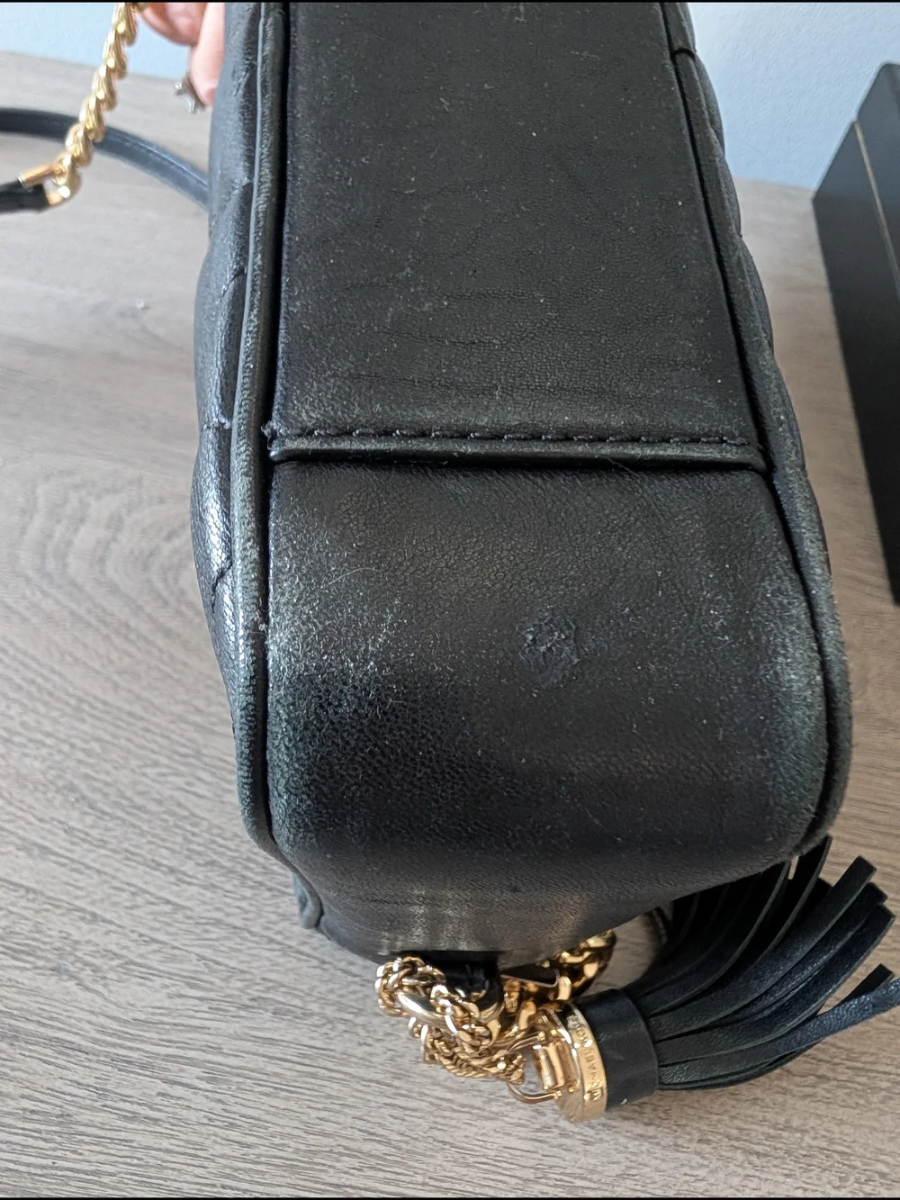 Michael Kors Ginny Camera Bag In Black Leather