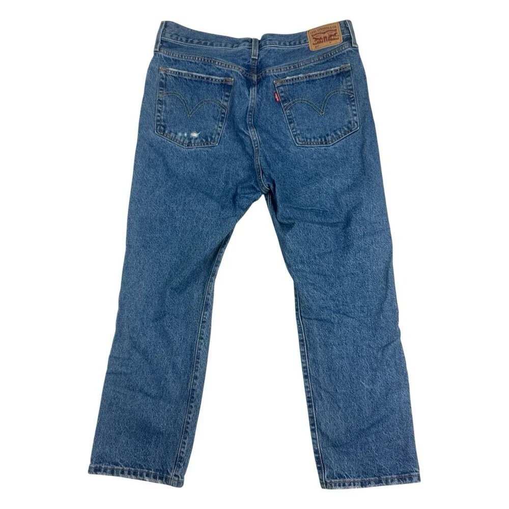 Levi's 501 Jeans Button Fly Straight Blue Med Wash Distressed S110783 Size 32x26