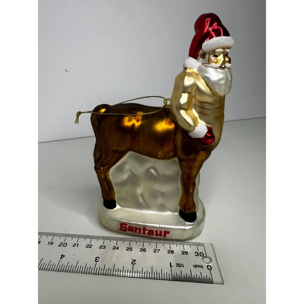 Archie MCPhee Glass Santaur Christmas Ornament Santa Horse Minotaur