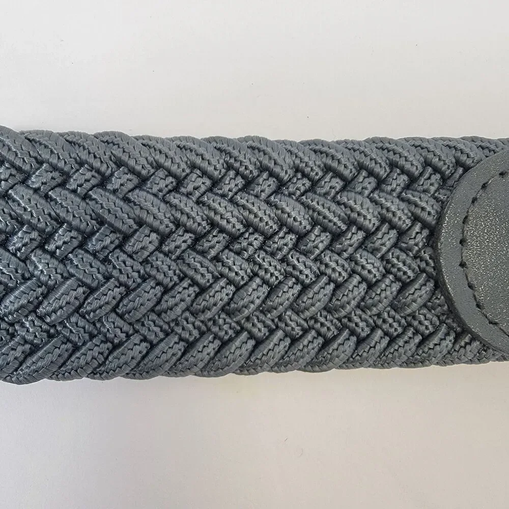 Blue Braided Woven Belt with Bonded Leather Buckle & End M (34-36)