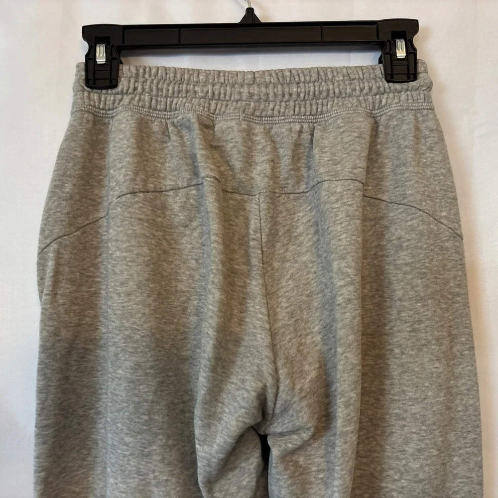 Adidas Joggers Men/Women's Sm Heathered Gray Fleece Tapered Ankle Zip Sweatpants