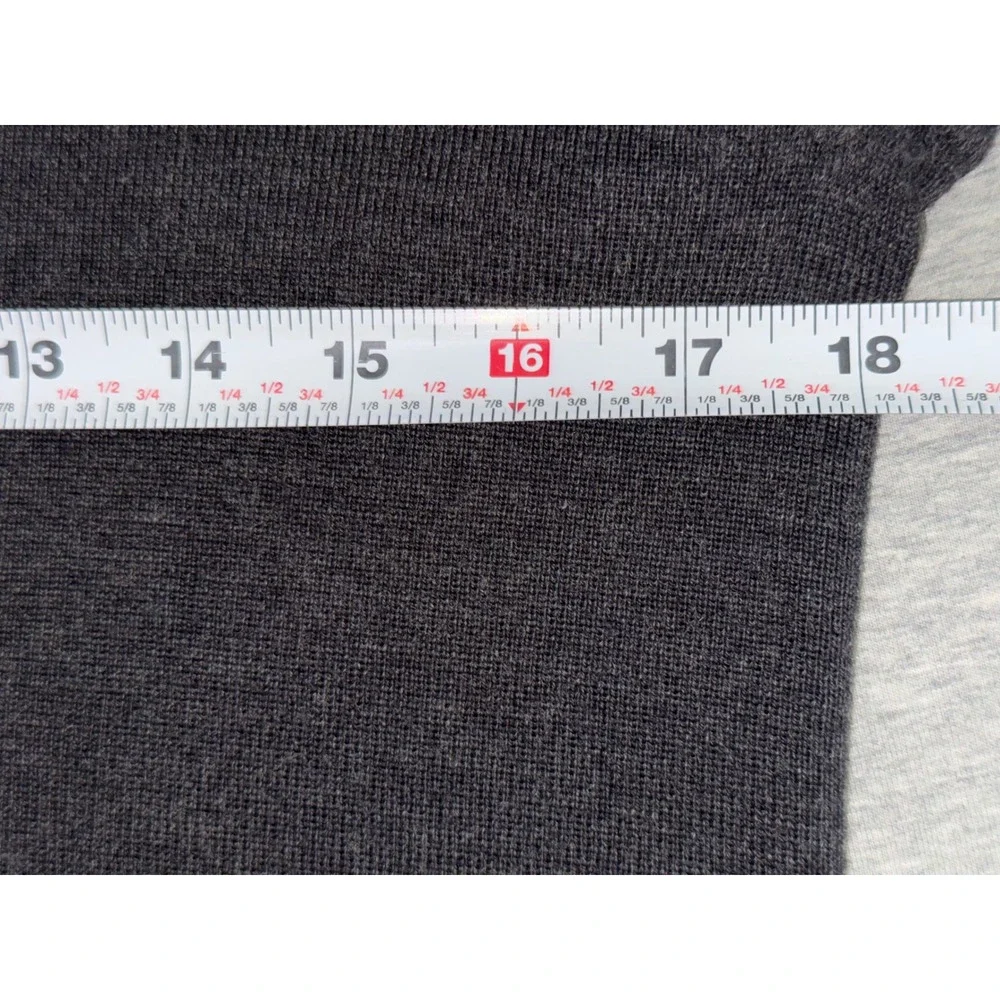 Banana Republic Mens Gray Merino Wool Henley Sweater Elbow Patch Size Small