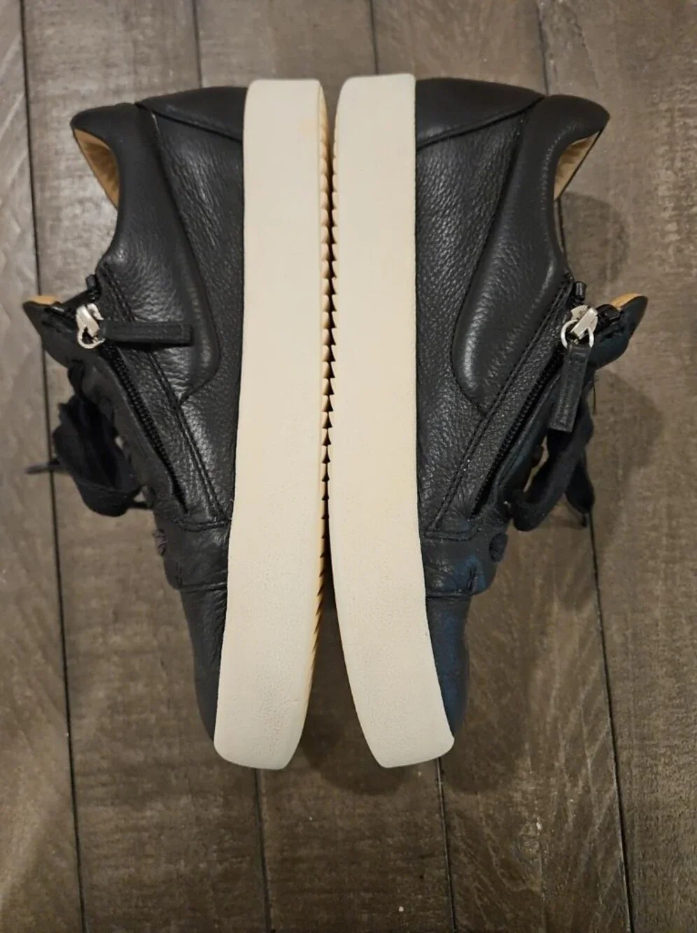 Giuseppe Zanotti Men’s Black Leather Low Top Zip Sneakers EU 41 Made in Italy