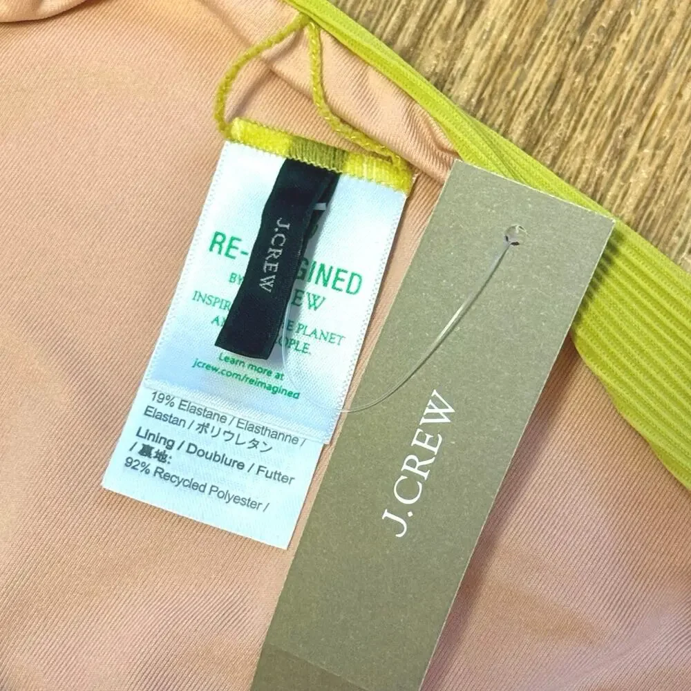 J. Crew Green Ribbed High Rise Cheeky Bikini Bottom Size XS