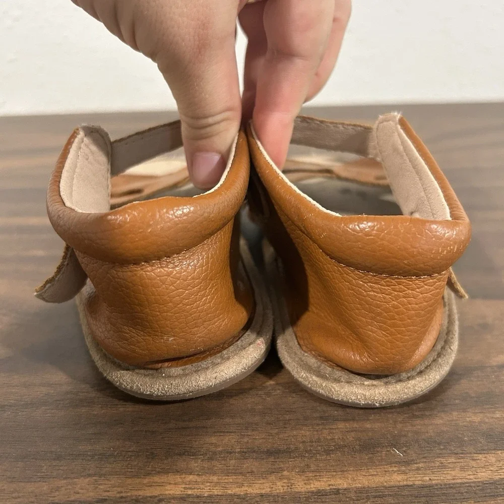 Little Love Bug Girls Sebby Sandals Size 13 Barefoot Brown Leather Wide Toe Box