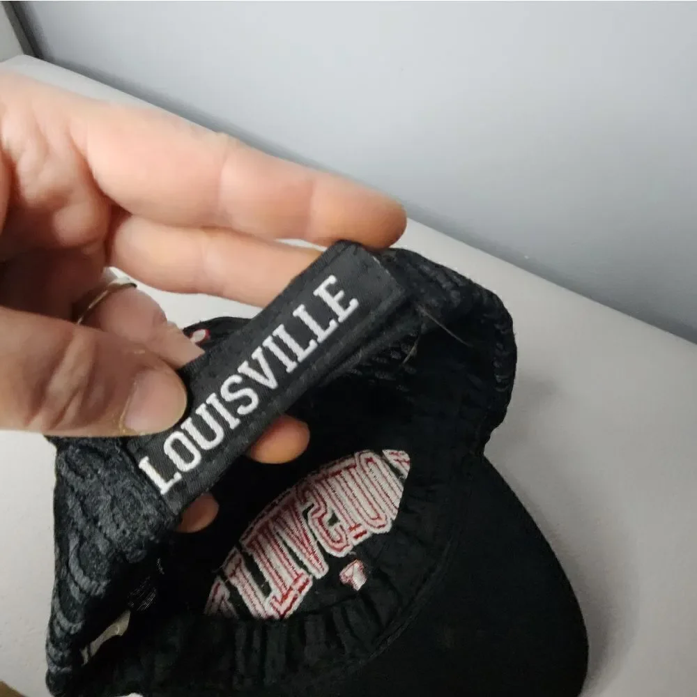 University of Louisville Cardinals Mesh Baseball Black Hat Cap Adjustable