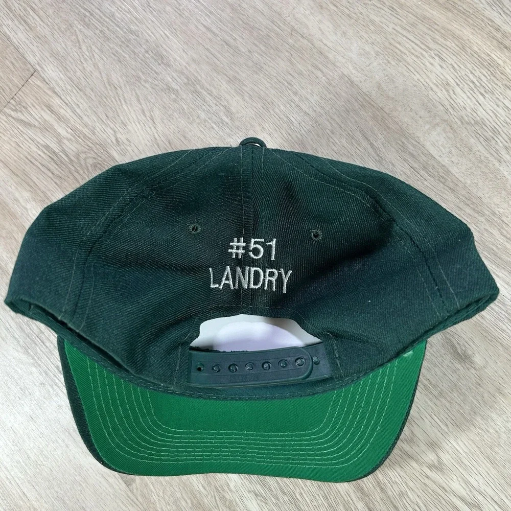 VTG Ponchatoula Green Wave Script Snapback Hat Green Youngan Wool Cap