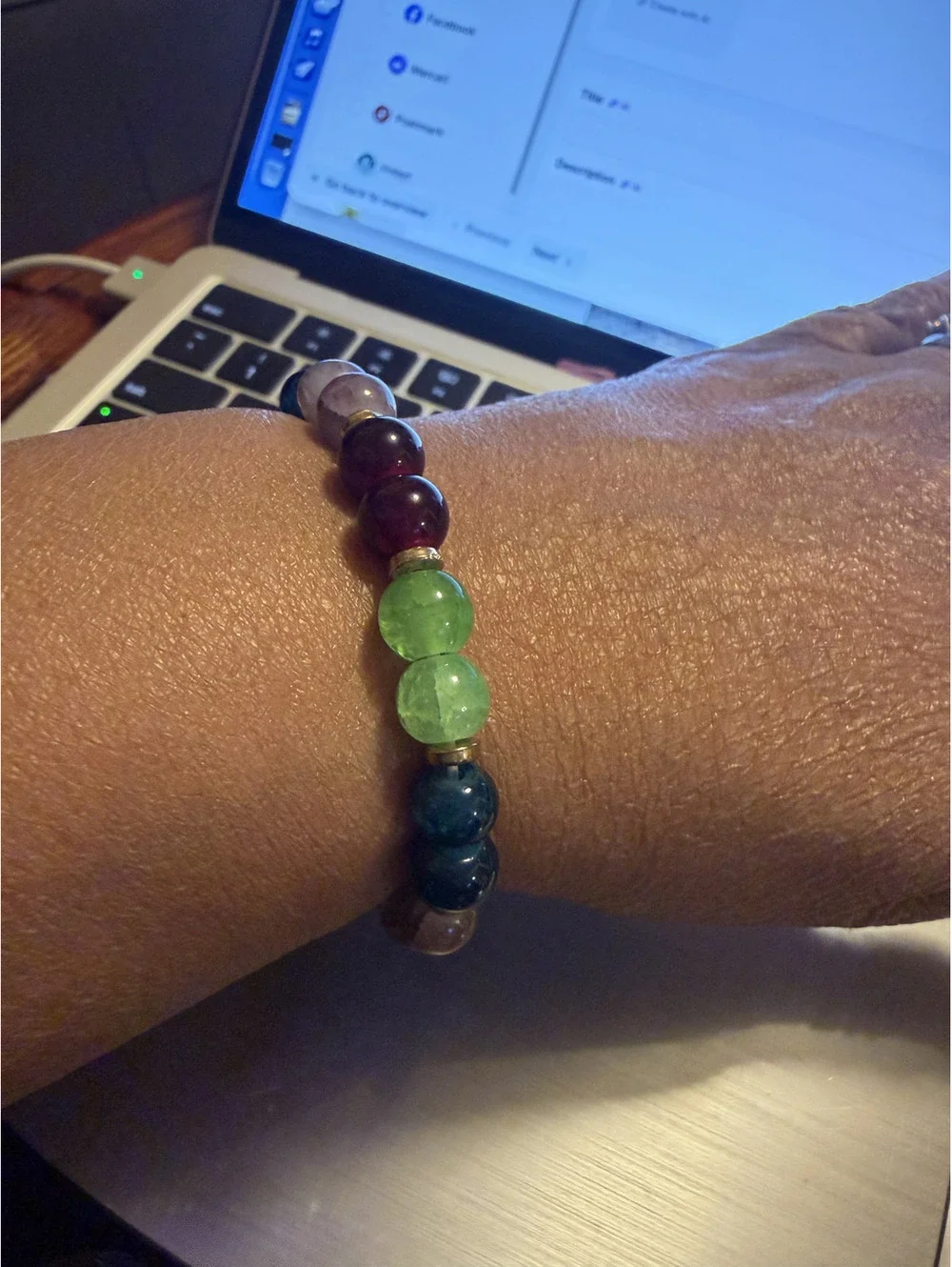 BRACELET Colorful Beaded Charm Bracelet with Floral Accents 7