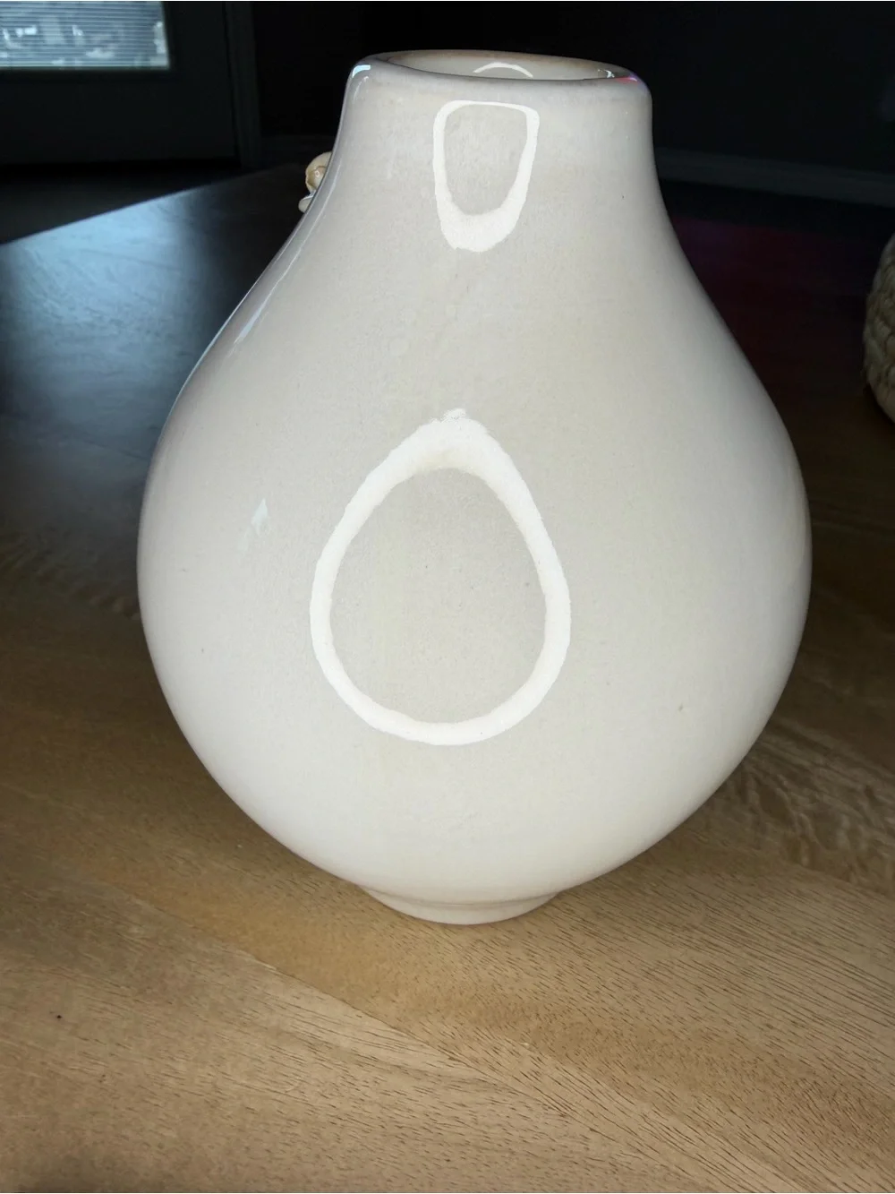 Decorative Creamy Off-White Ceramic Rose Accent Vase - Unbranded