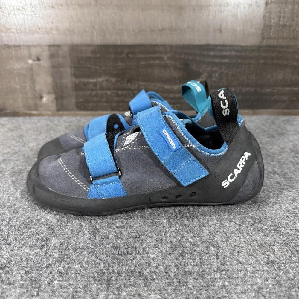 Scarpa Rock Climbing Shoes Mens 8.5 Gray Origin Hook & Loop Vision Rubber Italy