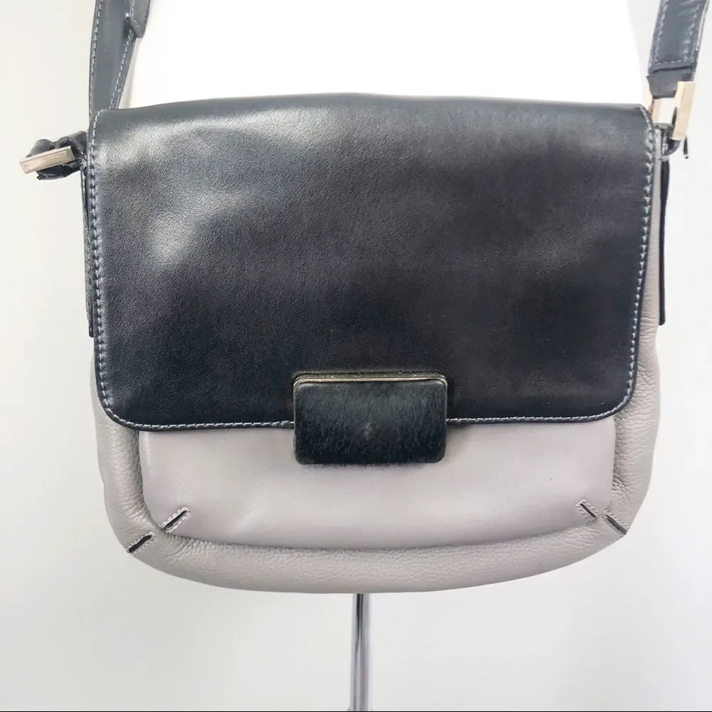 DANA BUCHMAN | Genuine Leather Crossbody Bag Gray