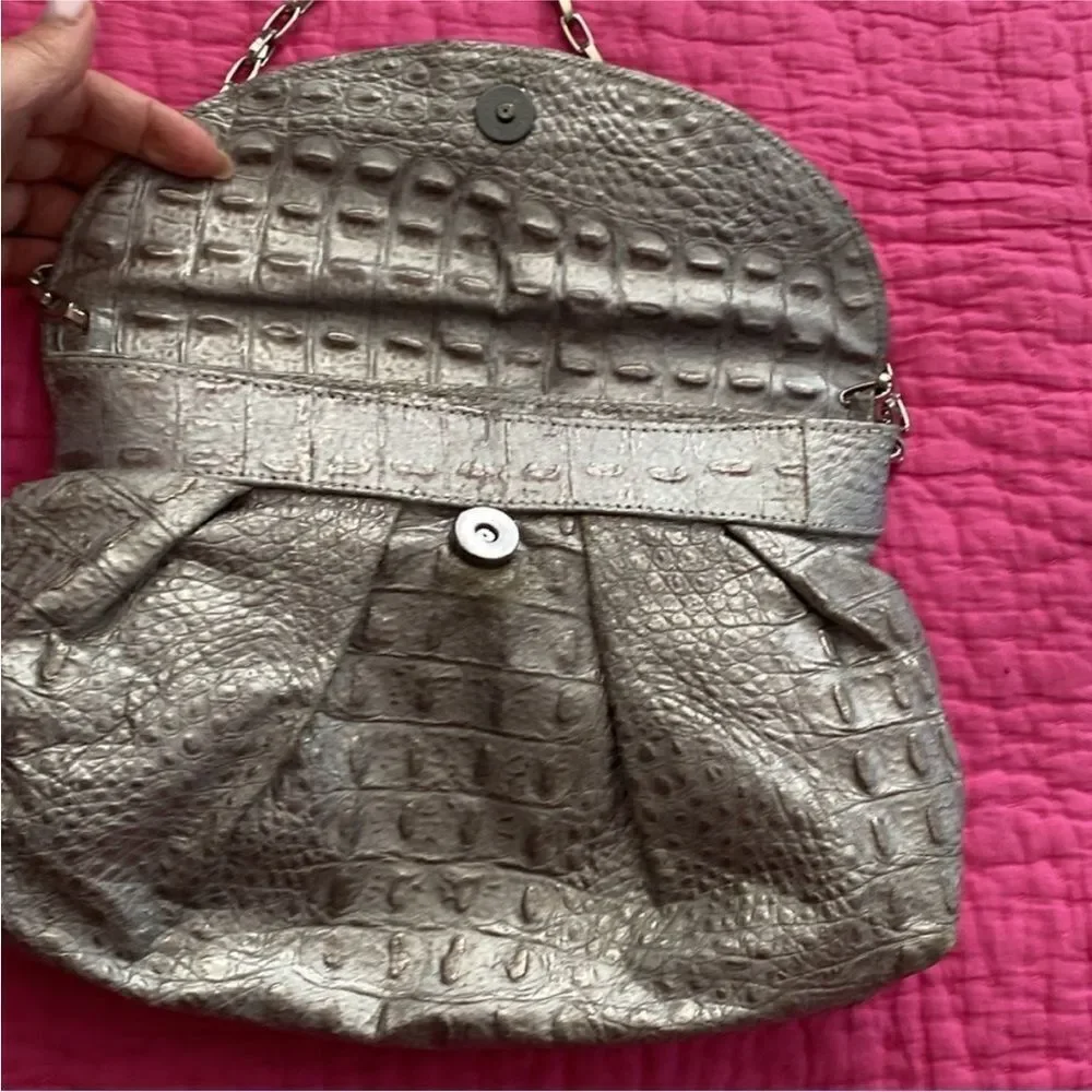 Zara Terez Silver Croc-Embossed Crossbody Bag