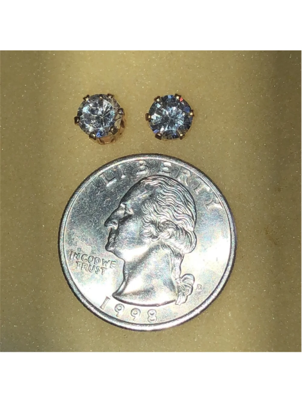 Gold Plated Sterling Silver L 925 Round Dainty Stud Earrings
