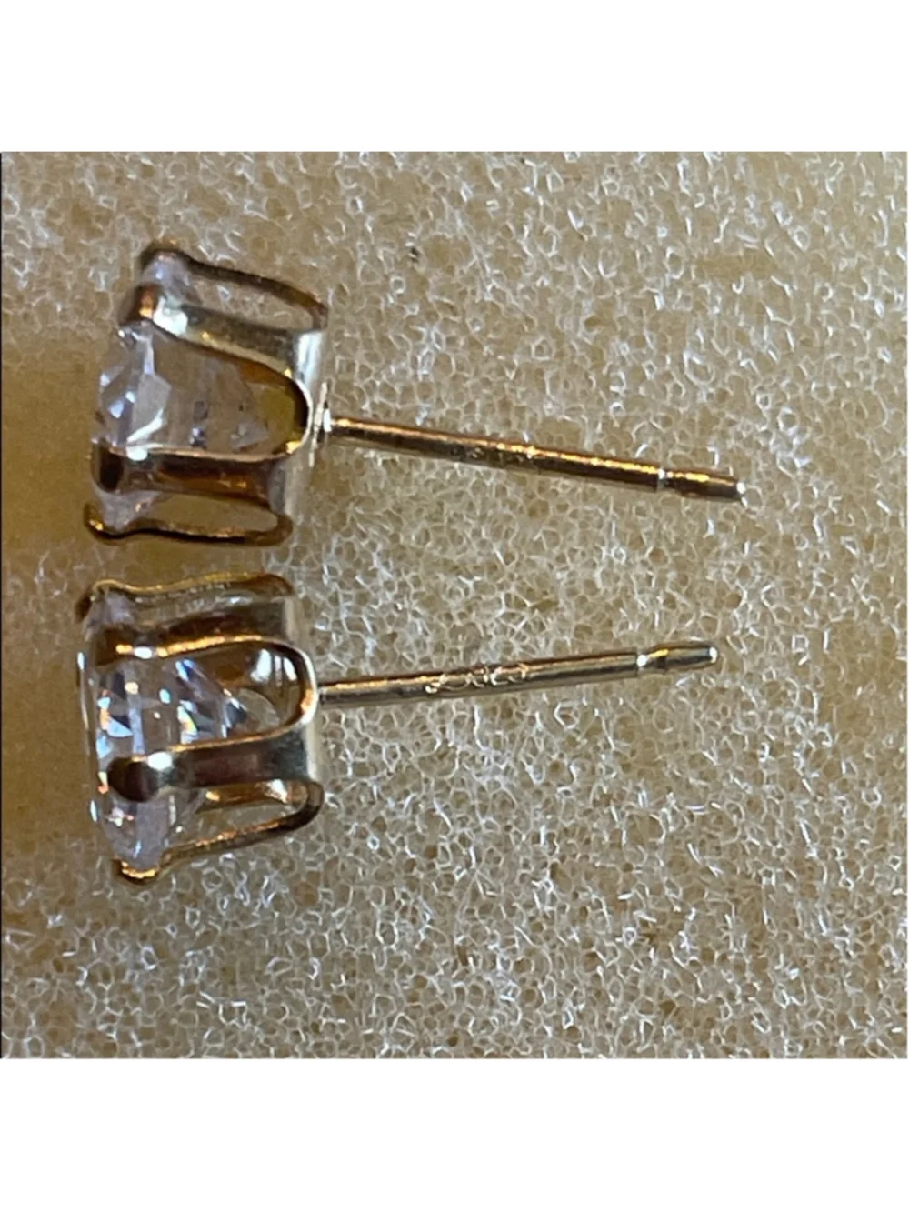 Gold Plated Sterling Silver L 925 Round Dainty Stud Earrings