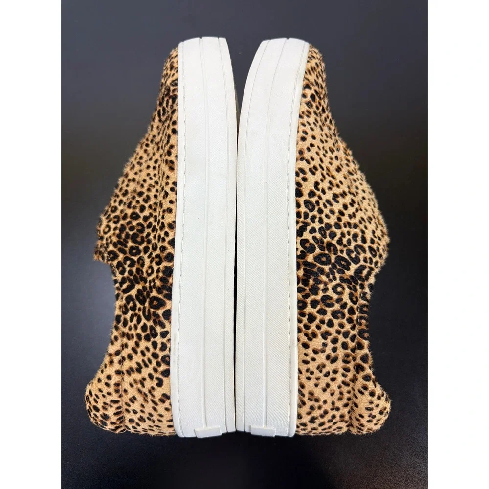 J/Slides Heidi Leopard Calf Hair‎ Slip On Platform Sneakers Size 10