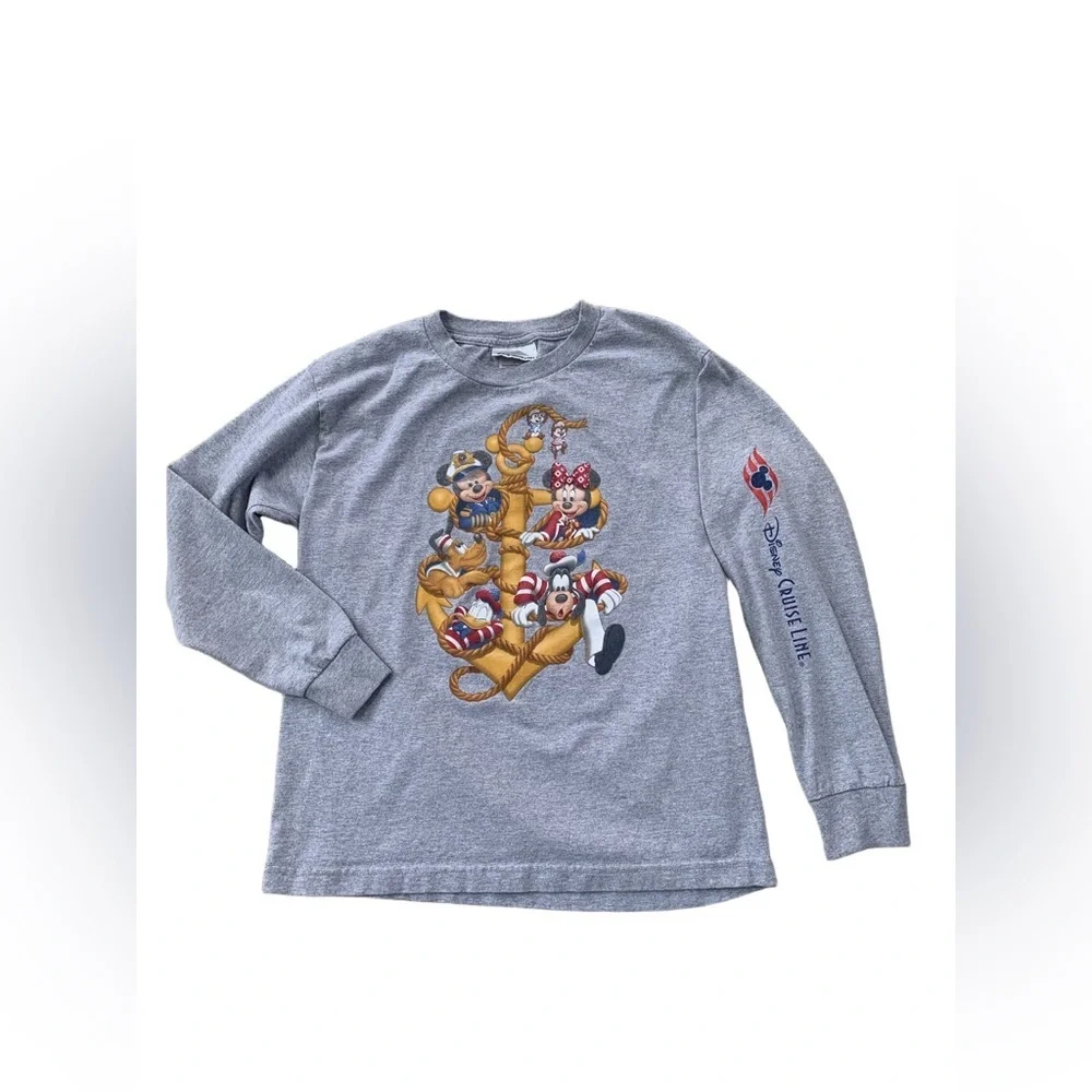 Vintage Disney Cruise Line Kids Size Large, L, Anchor Graphic Long Sleeve Shirt