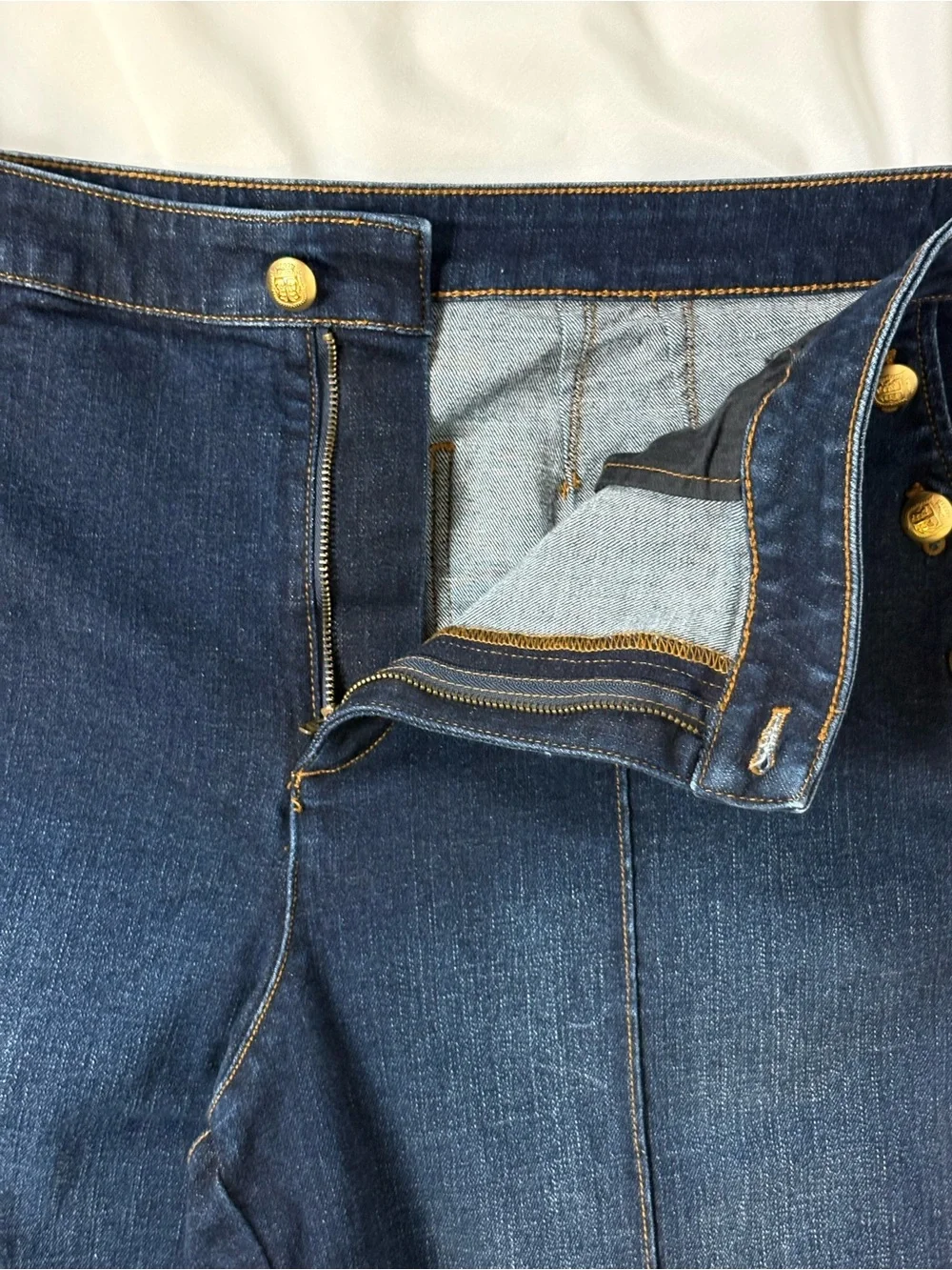 Talbots Dark Blue High-Rise Flare Jeans