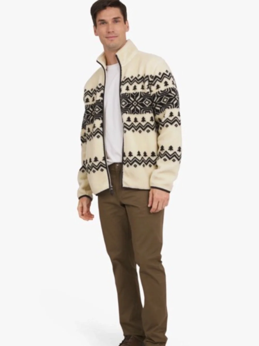 Chaps Men's & Big Men's High Pile Printed Plaid Sherpa Jacket