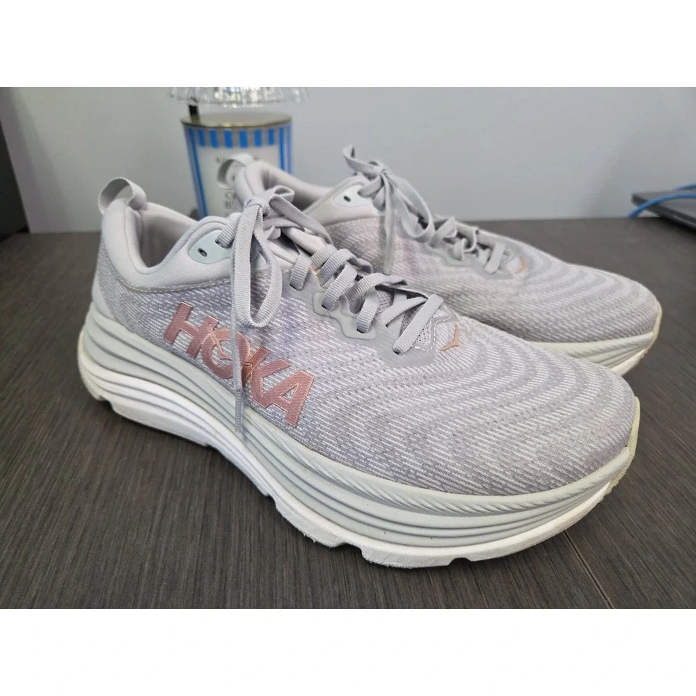 Hoka One One Gaviota 5 Women's 11D WIDE Style 1134270 HMRG Gray Rose Gold Shoes