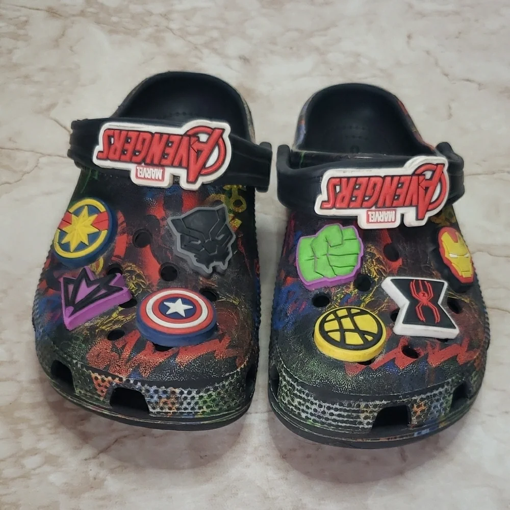Crocs Marvel Avengers Kids Slippers - Black and Red