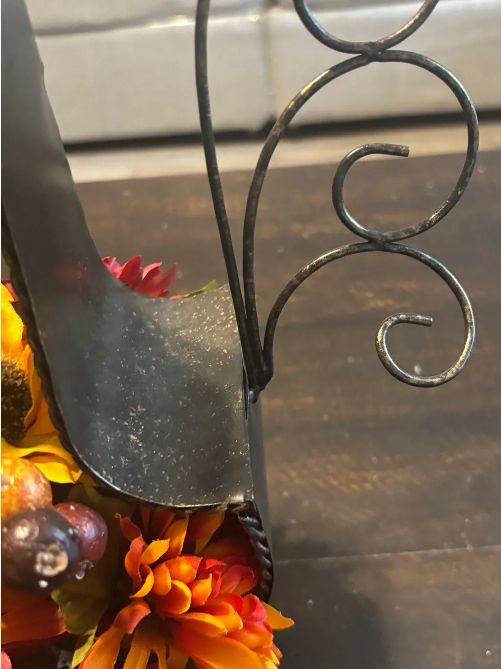 Autumn Faux Floral Arrangement in Red and Yellow