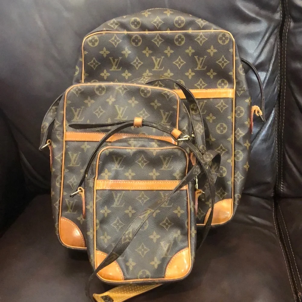 LOUIS VUITTON LV Danube Monogram Crossbody Messenger Bag PM / MM / GM Authentic