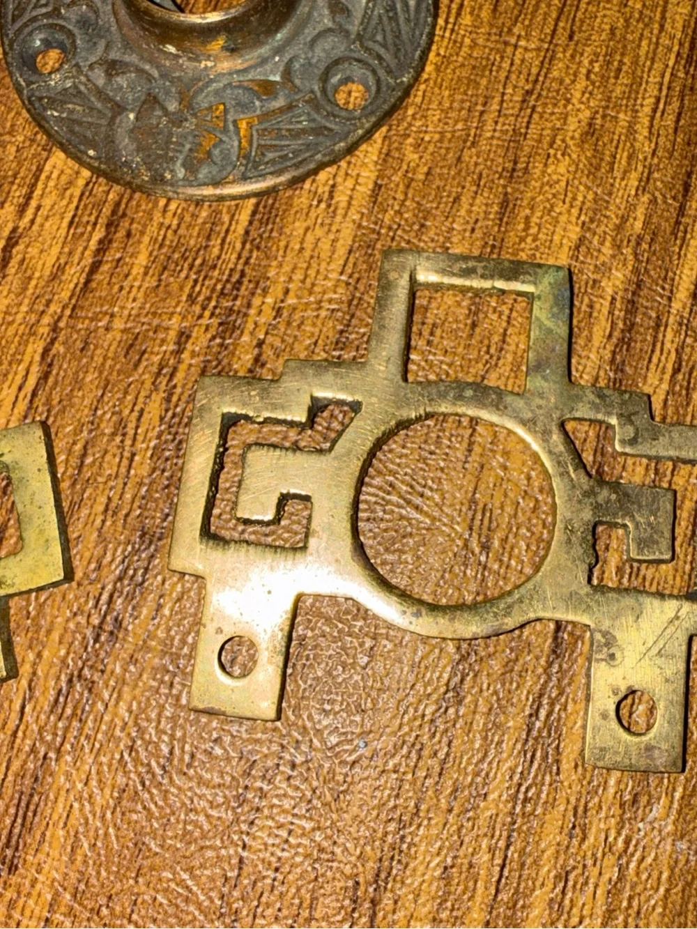 Vintage Decorative Brass and Rust Accent Plates - Multi-Color