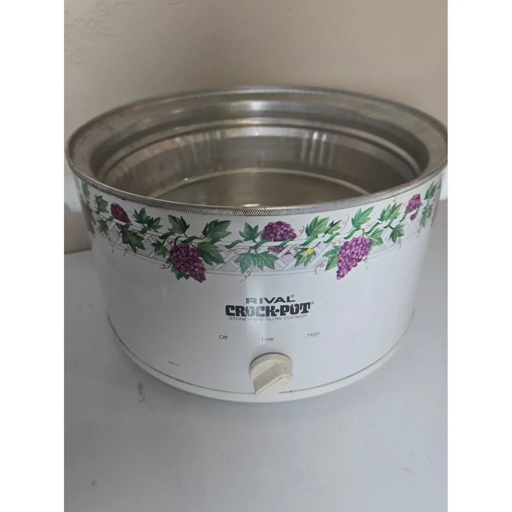 Vtg Rival Crock Pot Replacement Heating Base Shell 5 Qt Model 3355 Grapevine