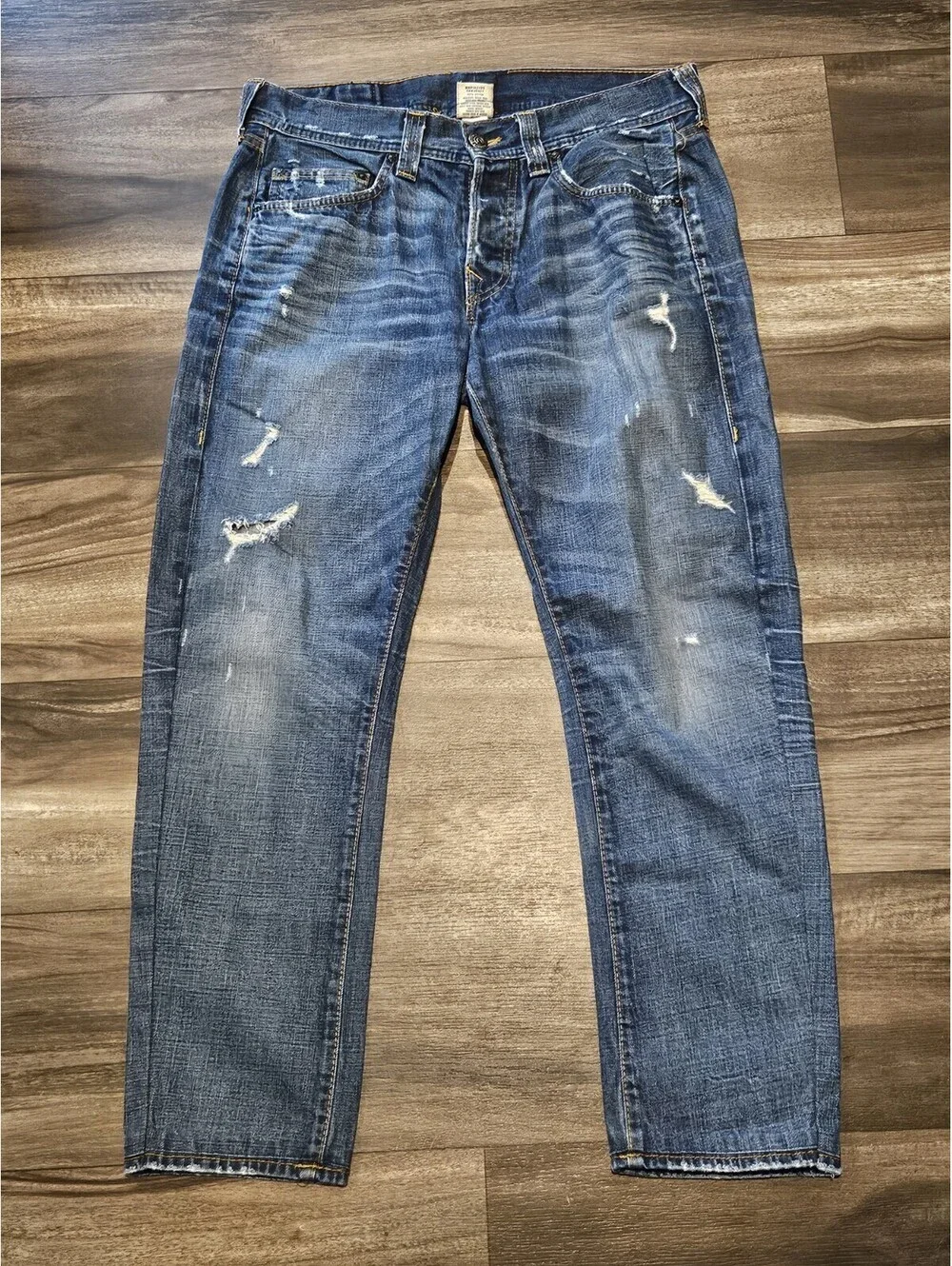 TRUE RELIGION Men’s Y2K VINTAGE BLAKE FLAP Denim Straight Button Fly sz 34x30