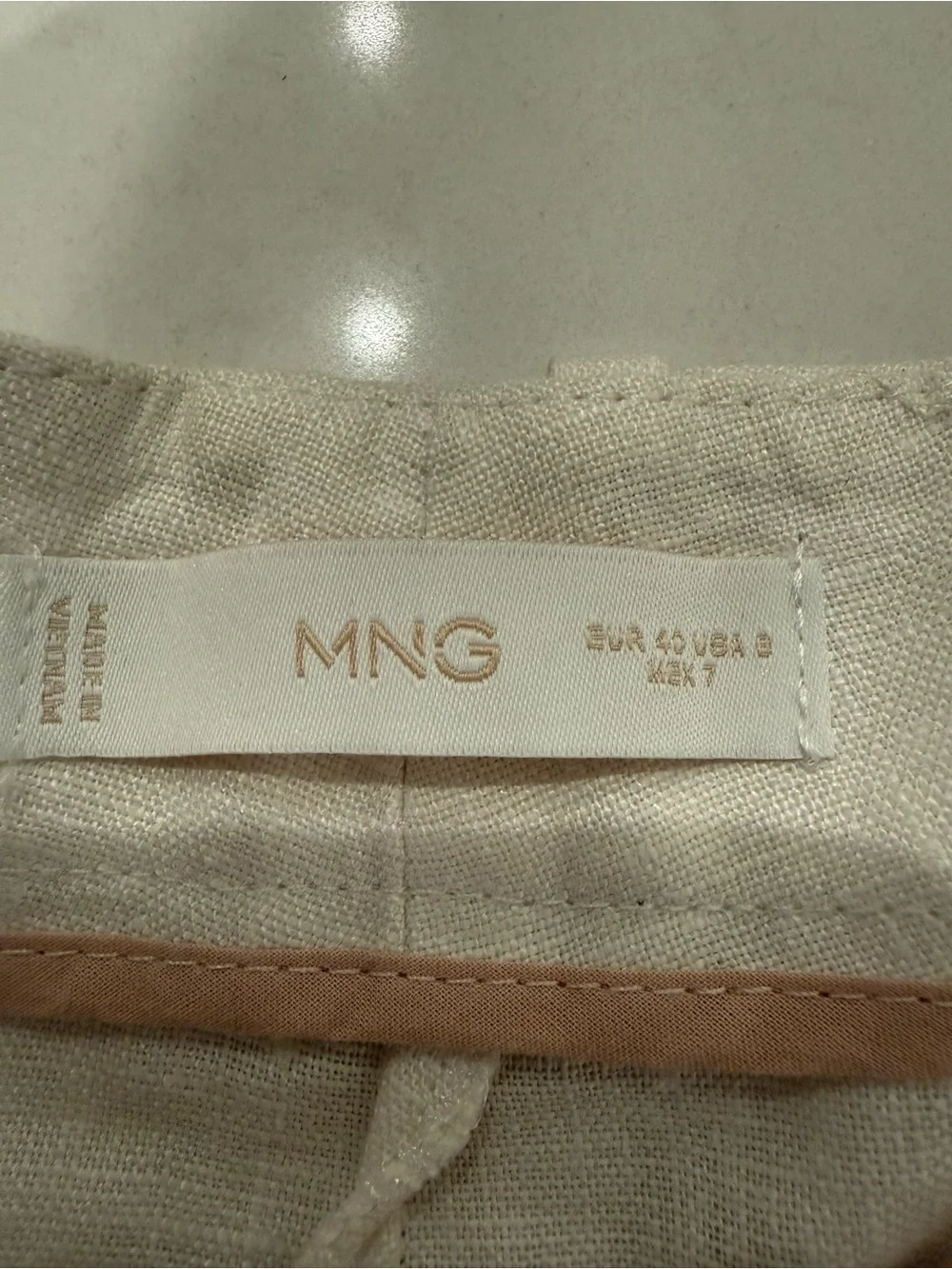 Mango Linen Suit Trousers Womens Straight Leg Pants size 8