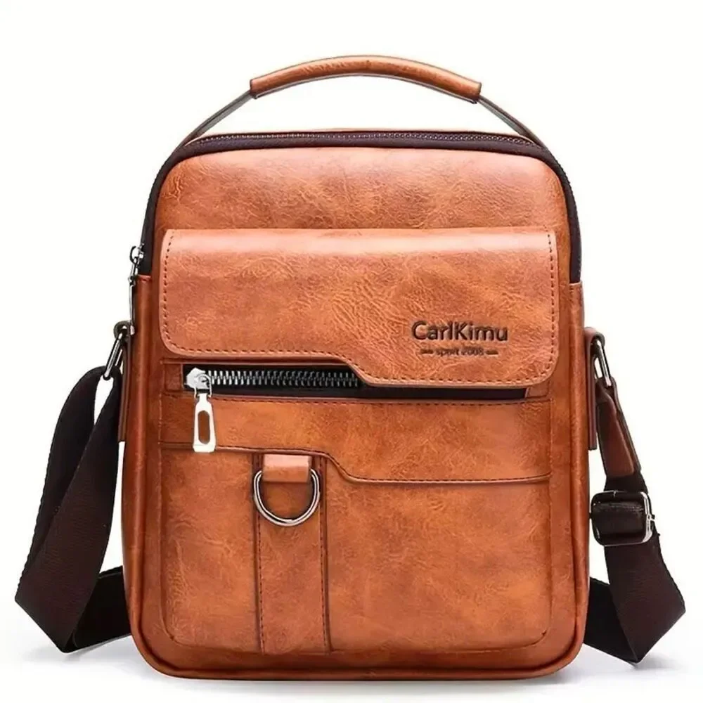 NWT 2 Pc Carlkimu Bag & Wallet Set Vintage Tan Camel Shoulder Multi-Pocket Bag
