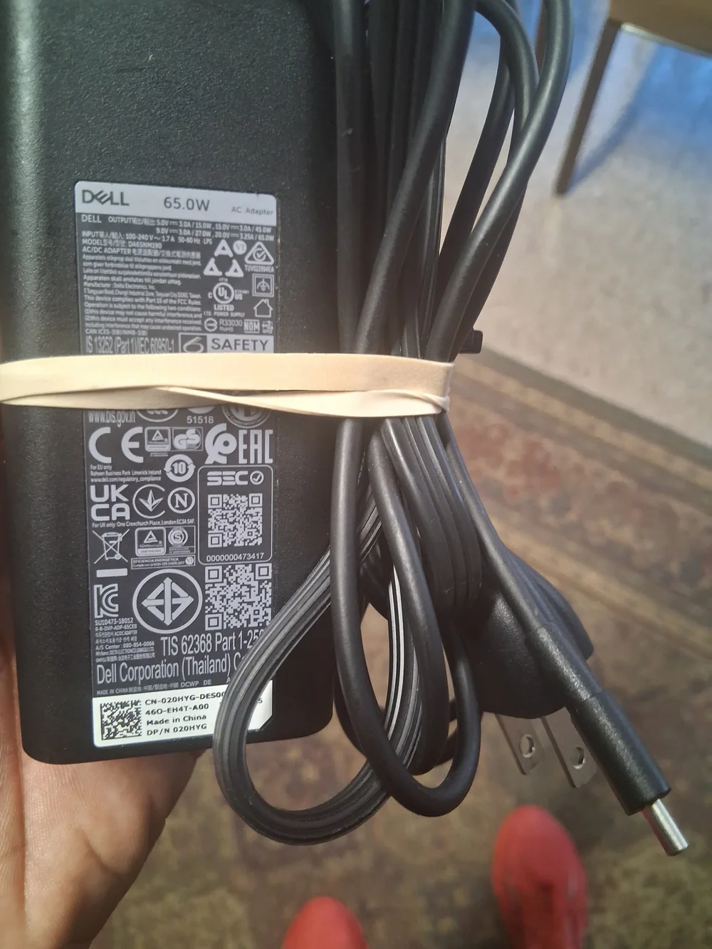 New Dell Original USB Ac Adapter, 65W, 19.5V Powercord