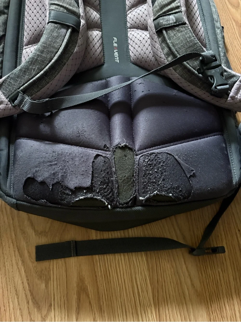 The North Face surge Gray & Black Backpack with Multiple Pockets
