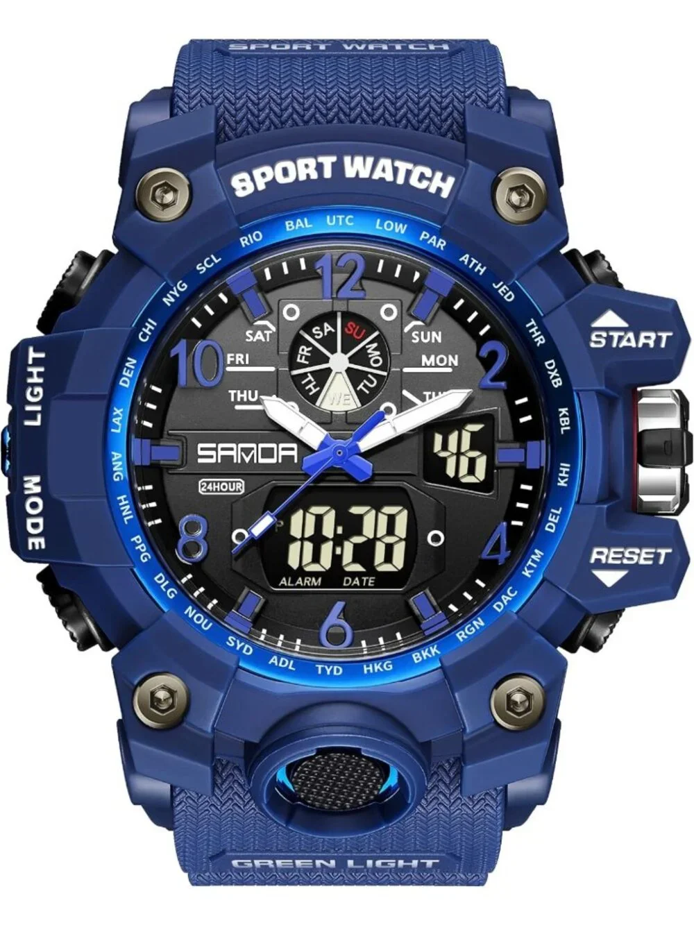 Men's Waterproof Military Sports Watch - Multi-Function LED Alarm & Stopwatch
