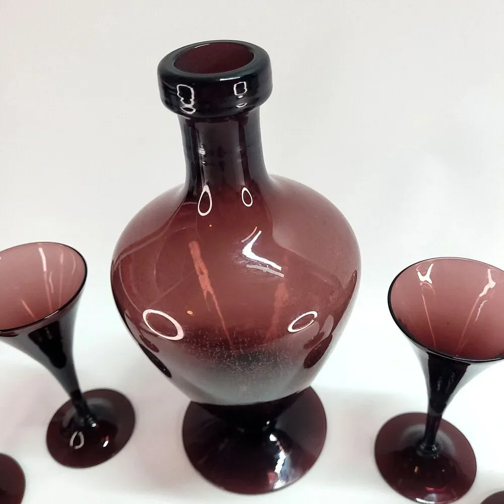 Amethyst Glass Decanter‎ Cambridge bar ware Glasses liquor Purple No stopper