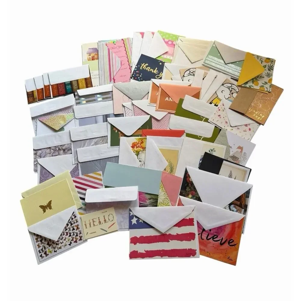 Assorted Stationery Lot Writing Paper Blank Note Cards Thank You Cards Envelopes