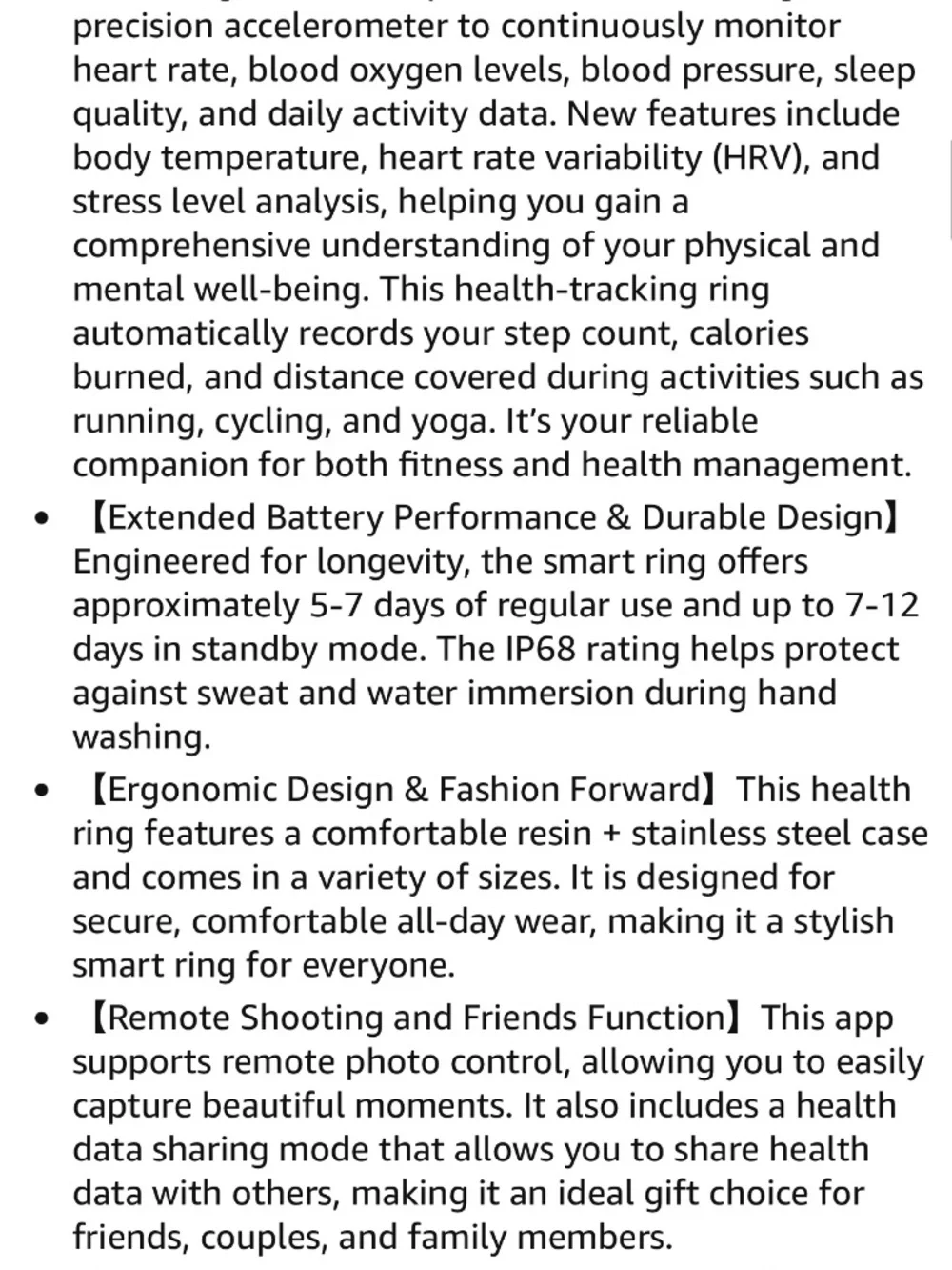 Smart Ring health tracker Sz 12