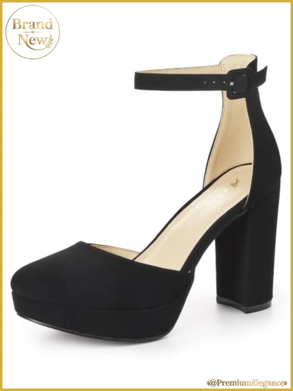Platform Closed Toe Heels Round Toe High Chunky Pumps
