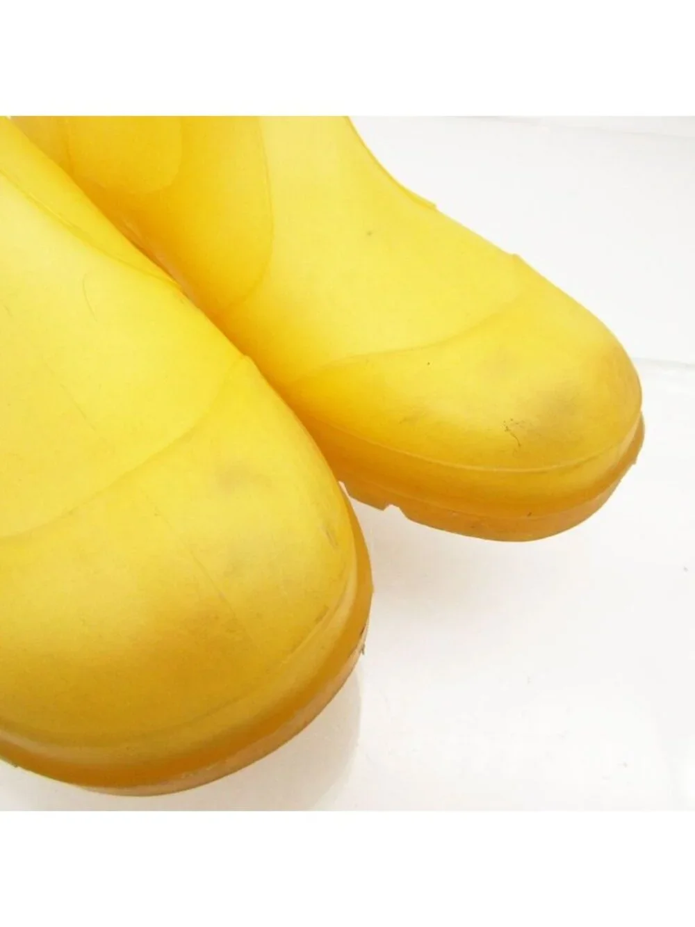 Chanel Sandals Back Logo Rubber Clog Shoes Short Rain Boots Lug Sole Yellow
