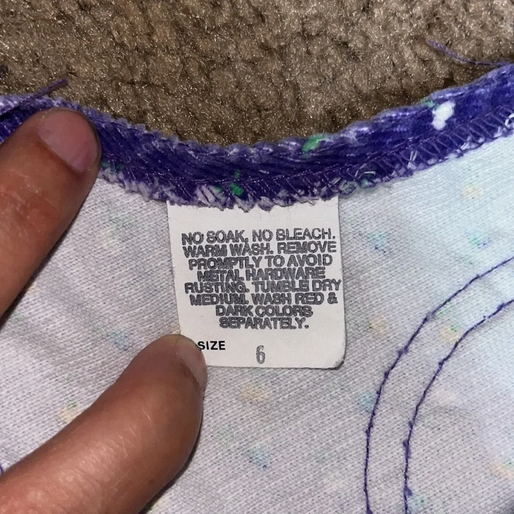 Vintage Osh‎ Kosh B’Gosh Corduroy Overall Jumper Dress Ditsy Floral Purple 6